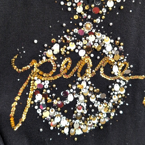 Boston Proper Women's Embellished V-Neck Christmas Sweater - Picture 5 of 8